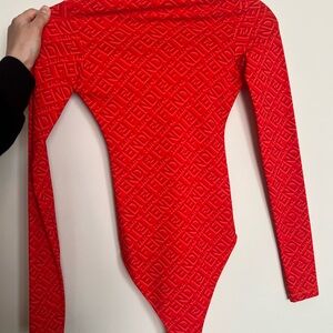 FENDI SKIMS Vibrant Red Bodysuit